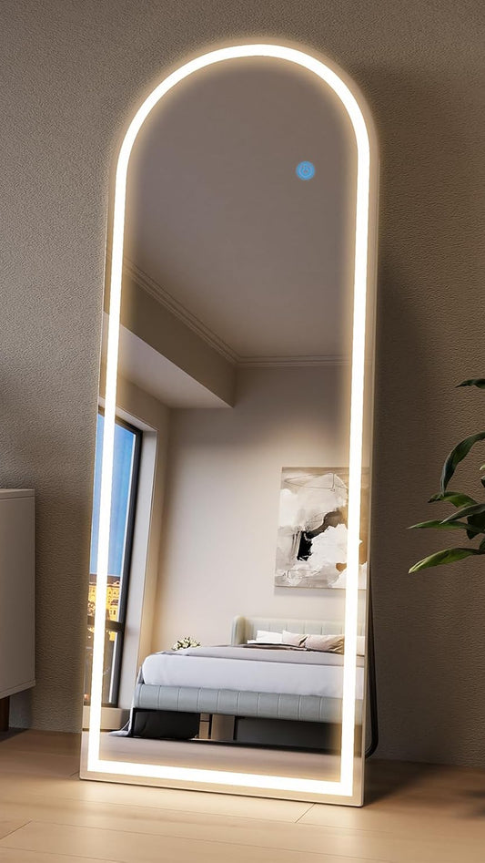 Espelho LED de Corpo Inteiro 170x70 cm – Iluminação Tátil Ajustável e Design Moderno