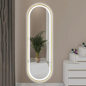 Espelho de Corpo Inteiro Oval Emery com Iluminação LED Tátil – 170x70 cm